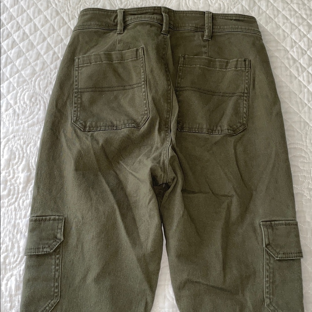 GAP Womens Army‎ Green Skinny Ankle Mid Rise Zip Pockets Cargo Jeans Size 6 - Picture 8 of 12